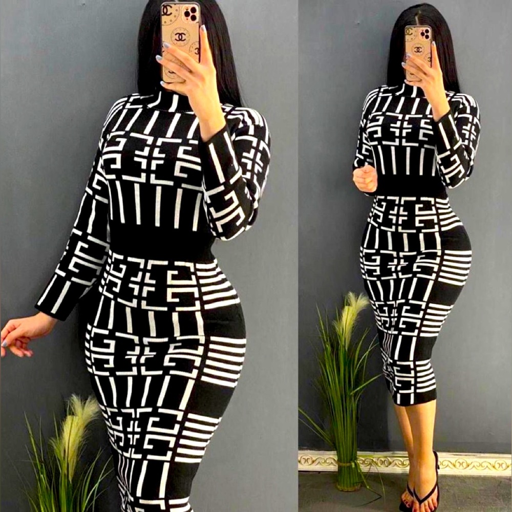 New Black and white fancy dress .